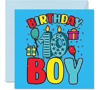 Biglietto di auguri 10° compleanno ragazzo - Biglietto di auguri di compleanno ragazzo 145mm biglietto di auguri figlio fratello nipote cugino dio figlio decimo compleanno
