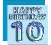 Biglietto di auguri 10° compleanno uomini e uomini elegante ed elegante 10 anni figlio fratello fratello nipote amico 145mm dieci decimo compleanno