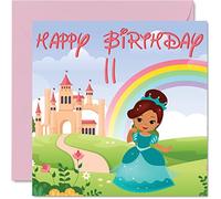 Stuff4 Biglietto di auguri 11° compleanno ragazza castello della principessa biglietto di auguri 11 anni undicesimo compleanno lei 145mm biglietto di auguri figlia nipote
