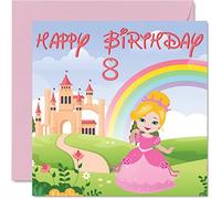 Biglietto di auguri 8° compleanno bambina castello della principessa biglietto di auguri 8 anni biglietto di auguri 8° compleanno lei 145mm figlia nipote