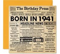 Biglietto di auguri 83° compleanno uomini e donne con giornale Born In 1941 biglietto di auguri 83° compleanno nonno nonna nonna vintage retro 1941 145mm biglietti di