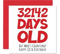 Stuff4 Biglietto di auguri 88° compleanno uomini e donne con lui - 32142 giorni - divertente biglietto di auguri adulti 88° compleanno nonna Nan Grandad Gran Mum Dad 145mm