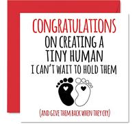 Stuff4 Biglietto di auguri bambini unisex con scritta in lingua inglese Little Human - Congratulations Baby Cards Neonato Cheeky Well Done Congrats New Baby Cards 145 mmx145 mm genitori