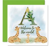 Stuff4 Biglietto di auguri bambini unisex con scritta in lingua inglese Welcome to the world A Congratulations Baby Cards Newborn Well Done Congrats New Baby Cards Welcome To The World 145mm