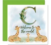 Stuff4 Biglietto di auguri bambini unisex con scritta Welcome to the world C Congratulations Baby Cards Newborn Well Done Congrats New Baby Cards Welcome to the World 145mm