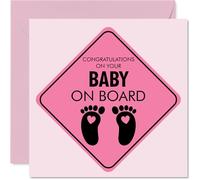 Stuff4 Biglietto di auguri con scritta Baby on Board (lingua italiana non garantita), per amici, familiari, colleghi, vicini, 145 mm, con scritta Welcome to the world (lingua italiana non garantita)