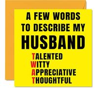 Stuff4 Biglietto di auguri di compleanno marito con scritta in lingua inglese Poche parole descrivono Tw*t marito moglie partner regalo di compleanno 145mm biglietti di auguri