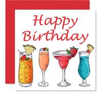 Stuff4 Biglietto di auguri di compleanno uomini e donne cocktail mamma papà fratello sorella figlio figlia nonno 145mm biglietti di auguri di compleanno 30° 40° 50° compleanno