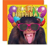 Biglietto di auguri di compleanno uomini e donne festa delle scimmie divertente biglietto di auguri fratello sorella figlio figlia mamma papà collega nonno 145mm