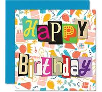 Biglietto di auguri di compleanno uomini e donne stile retrò classico biglietto di auguri mamma papà tata nonna fratello sorella zia zio 145mm divertente biglietto di auguri