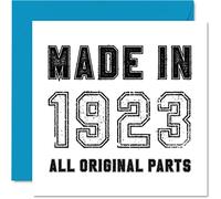 Stuff4 Biglietto di auguri il 101° compleanno uomo e donna lui e lei realizzato nel 1923 con tutte le parti originali divertente biglietto di auguri il nonno e la nonna 145 x 145 mm