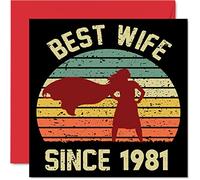 Stuff4 Biglietto di auguri il 42° anniversario della moglie del marito con scritta in lingua inglese I Love You il 42° anniversario di matrimonio 145mm quarantaduesimo