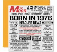 Biglietto di auguri il 48° compleanno uomini e donne con giornale Born In 1976 Happy 48 Birthday Card mamma papà zio zia vintage retro nel 1976 145mm 48 biglietti di auguri