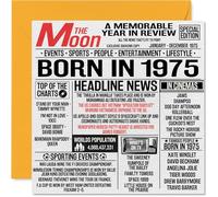 Stuff4 Biglietto di auguri il 49° compleanno uomini e donne con scritta in lingua inglese Born In 1975 Newspaper (lingua italiana non garantita) biglietto di auguri il 49° compleanno