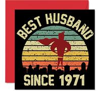 Stuff4 Biglietto di auguri il 52° anniversario del marito dalla moglie con scritta in lingua inglese I Love You il 52° anniversario di matrimonio 145mm cinquantaduesimo