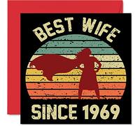 Stuff4 Biglietto di auguri il 54° anniversario della moglie del marito con scritta in lingua inglese Best Wife Since 1969" con scritta I Love You il 54° anniversario di matrimonio 145mm