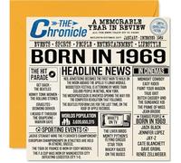 Stuff4 Biglietto di auguri il 55° compleanno uomo e donna con scritta in lingua inglese Born In 1969 Newspaper (lingua italiana non garantita) biglietto di auguri il 55° compleanno mamma