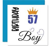 Biglietto di auguri il 57° compleanno da uomo ragazzo biglietto di auguri 57 anni nonno nonno patrigno zio fratello 145mm biglietto di auguri cinquantasette e