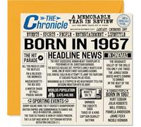 Stuff4 Biglietto di auguri il 57° compleanno uomo e donna con scritta in lingua inglese Born In 1967 Newspaper (lingua italiana non garantita) biglietto di auguri il 57° compleanno mamma