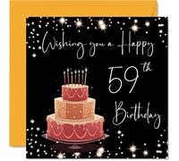 Biglietto di auguri il 59° compleanno donne e uomini elegante ed elegante biglietto di auguri 59 anni nonna nonno mamma papà 145mm cinquantanove e cinquantanovesimo