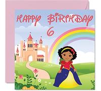 Biglietto di auguri il 6° compleanno bambina castello della principessa biglietto di auguri 6° compleanno ragazza 145mm biglietto di auguri figlia nipote nipote