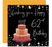 Biglietto di auguri il 62° compleanno donne e uomini elegante ed elegante 62 anni donna nonna nonno mamma papà 145mm biglietto di auguri sessantadue sessantadue