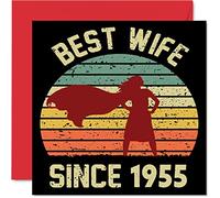 Stuff4 Biglietto di auguri il 69° anniversario della moglie del marito con scritta in lingua inglese Best Wife Since 1955" con scritta I Love You il 69° anniversario di matrimonio 145mm