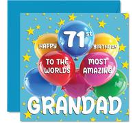 Stuff4 Biglietto di auguri il 71° compleanno del nonno con scritta in lingua inglese World's Most Amazing Grandad (lingua italiana non garantita) biglietto di auguri il 71° compleanno del nonno