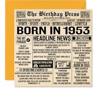 Stuff4 Biglietto di auguri il 71° compleanno uomo e donna con giornale Born In 1953 Happy 71 Birthday Card for Grandad Grandma Nan vintage retro 1953 145mm biglietti di auguri