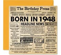 Stuff4 Biglietto di auguri il 76° compleanno uomo e donna con giornale Born In 1948 Happy 76 Birthday Card nonno nonna nonna vintage retro nel 1948 145mm biglietti di auguri