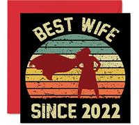 Stuff4 Biglietto di auguri il secondo anniversario di matrimonio in cotone moglie da marito con scritta in inglese I Love You il secondo anniversario di matrimonio 145 x 145 mm