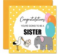 Stuff4 Biglietto di auguri la nascita di un bambino unisex con scritta in lingua inglese Baby Announcement Sister (lingua italiana non garantita) con scritta in lingua inglese Welcome To The