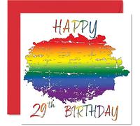 Stuff4 Biglietto di auguri LGBT il 29° compleanno del partner con scritta in lingua inglese Happy 29th Birthday LGBT Twenty-Ninth Happy Birthday Card for Partner from Girlfriend Boyfriend 145mm