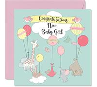 Biglietto di auguri neonata - New Baby Girl - Congratulations Baby Girl Cards Neonato Good Done Congrats New Baby Cards Welcome To The World Home Gifts 145mm genitori