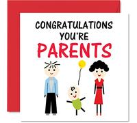 Stuff4 Biglietto di auguri neonato con scritta in lingua inglese Congratulations You're Parents Newborn Baby Cards Well Done Congrats New Baby Cards Welcome To The World 145mm