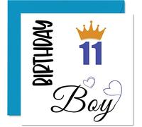 Stuff4 Biglietto di auguri per 11° compleanno per ragazzi, 145 mm x 145 mm, 145 mm x 145 mm, per undicesimo compleanno