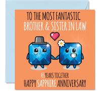 Stuff4 Biglietto di auguri per 45° anniversario di matrimonio per cognata e cognata, per 45° anniversario di matrimonio, per cognata, fratello, 145 mm, biglietti di auguri per anniversari