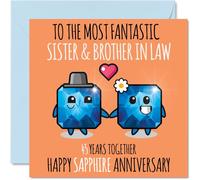 Stuff4 Biglietto di auguri per 45° anniversario di matrimonio per cognato e cognato, con scritta in lingua inglese 45 years together (lingua italiana non garantita)