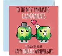 Stuff4 Biglietto di auguri per 55° anniversario di matrimonio, per nonni, nonni, 145 mm, colore: smeraldo