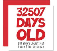Stuff4 Biglietto di auguri per 89° compleanno per uomini e donne con lui | 32507 giorni, divertente biglietto di auguri per adulti per nonna Nan Grandad Gran Mum or Dad, 145 mm x 145 mm