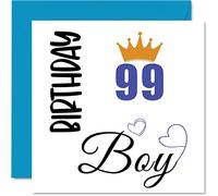 Stuff4 Biglietto di auguri per 99° compleanno per uomo per compleanno per 99° compleanno con scritta Happy Birthday per 99 anni nonno patrigno zio 145mm Novantanove Novantanove Bday