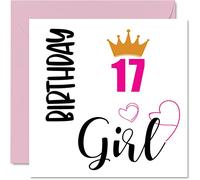 Stuff4 Biglietto di auguri per il 17° compleanno per ragazze, 145 mm x 145 mm, 145 mm x 145 mm, biglietto di auguri per diciassette diciassettesimo compleanno