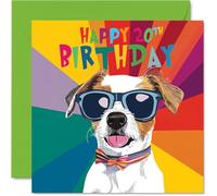 Stuff4 Biglietto di auguri per il 20° compleanno degli uomini, con cane Pawsome Cool Dog, per uomo di 20 anni, biglietto di auguri per il ventesimo compleanno, 145 mm x 145 mm