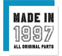 Biglietto di auguri per il 26° compleanno per uomini e donne lui lei prodotto nel 1997 con scritta in lingua inglese "All Original Parts" divertente biglietto di auguri 145mm