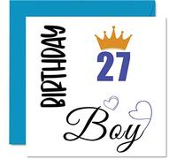 Stuff4 Biglietto di auguri per il 27° compleanno da uomo, per ragazzo, per 27 anni, uomo, figlio, fratello, zio, cugino, amico, nipote, 145 mm x 145 mm, per ventisettesimo compleanno
