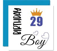 Stuff4 Biglietto di auguri per il 29° compleanno da uomo, per ragazzo, per 29 anni, figlio, fratello, zio, cugino, amico, nipote, 145 mm x 145 mm, per ventinove ventinovesimo compleanno
