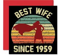 Stuff4 Biglietto di auguri per il 66° anniversario della moglie del marito, con scritta in lingua inglese Best Wife Since 1959", con scritta I Love You, per 66° anniversario di matrimonio, 145 mm