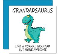 Stuff4 Biglietto di auguri per la festa del papà per nonno - Grandadsaurus - Biglietto di auguri per la festa del papà da nipote, buon compleanno, nonno, dinosauro, 145 mm x 145 mm