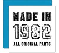 Biglietto di auguri umoristico 42° compleanno uomo donna lui e lei realizzato nel 1982 con tutte le parti originali divertente biglietto di auguri quarantadue quarantaduesimo