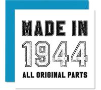 Stuff4 Biglietto di auguri umoristico 80° compleanno uomo donna lui e lei realizzato nel 1944 con tutte le parti originali divertente biglietto di auguri ottantesimo compleanno nonno